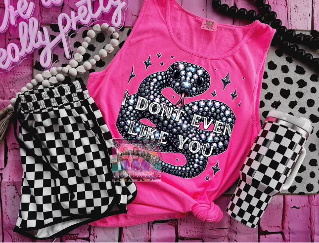 I Don’t even like you rhinestone snake comfort colors product image 1
