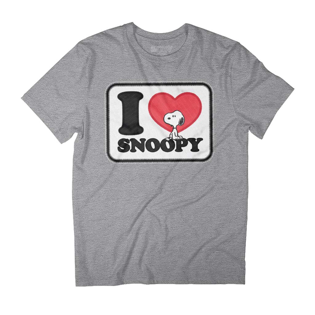 Peanuts I Love Snoopy Badge Men's T-Shirt product image 1
