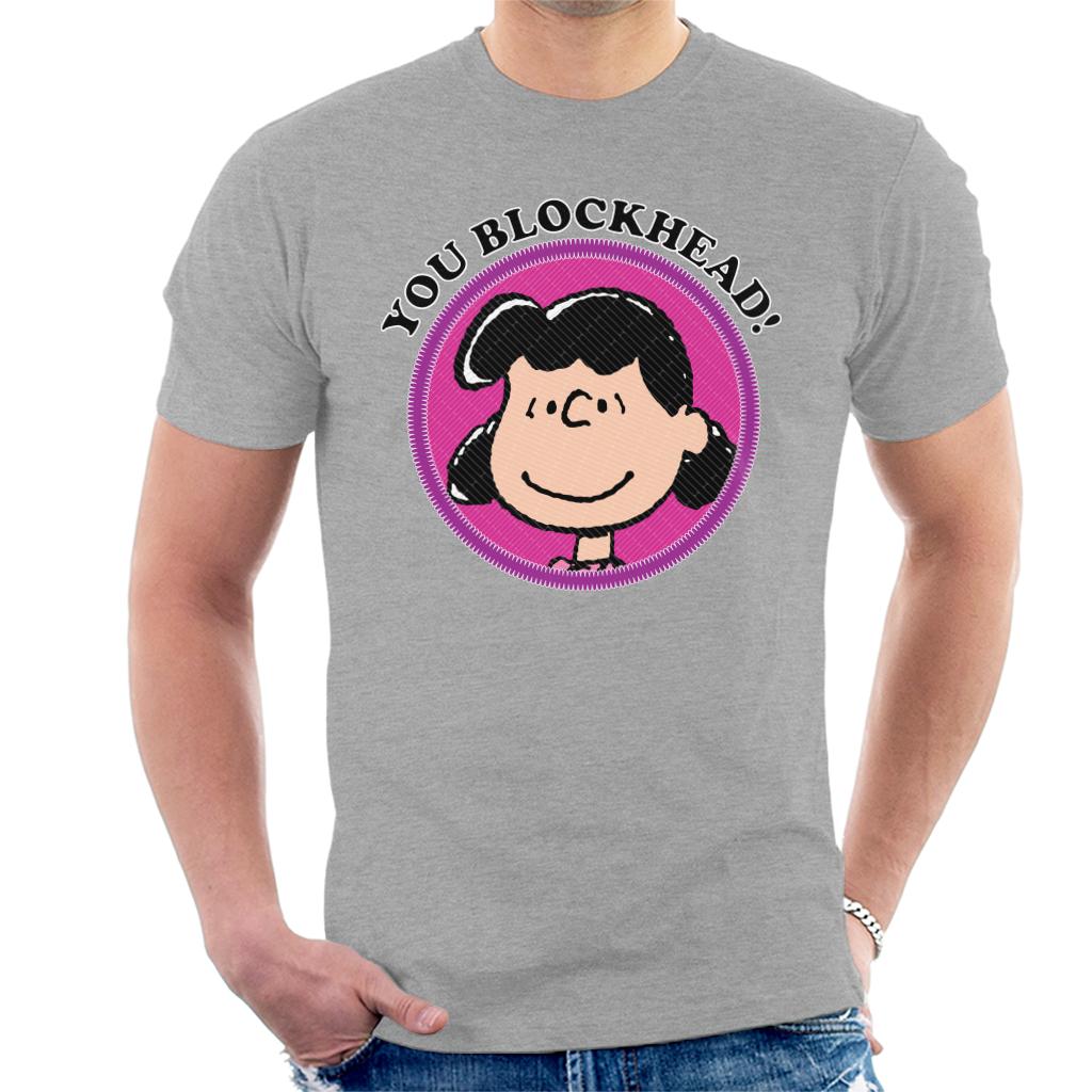 Peanuts You Blockhead Lucy Badge Men's T-Shirt product image 1