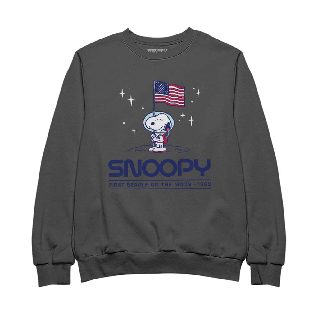Peanuts Snoopy Moon Landing Planting Flag Men's Sweatshirt product image 1