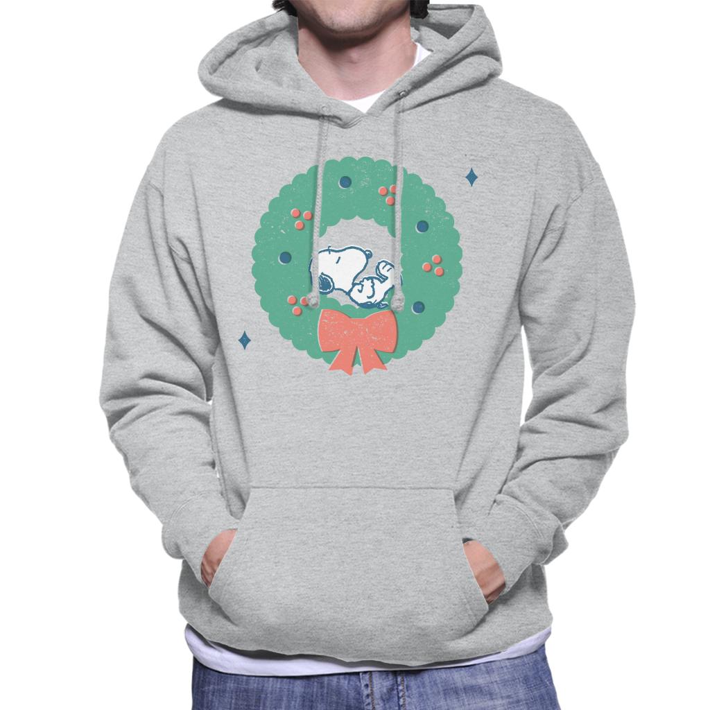 Peanuts Snoopy Holly Wreath Nap Men's Hooded Sweatshirt product image 1