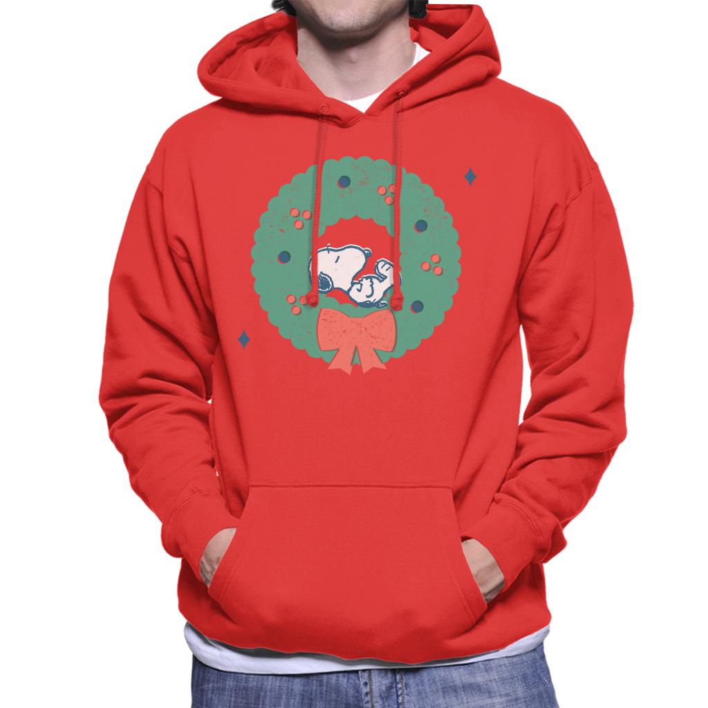 Peanuts Snoopy Holly Wreath Nap Men's Hooded Sweatshirt product image 6