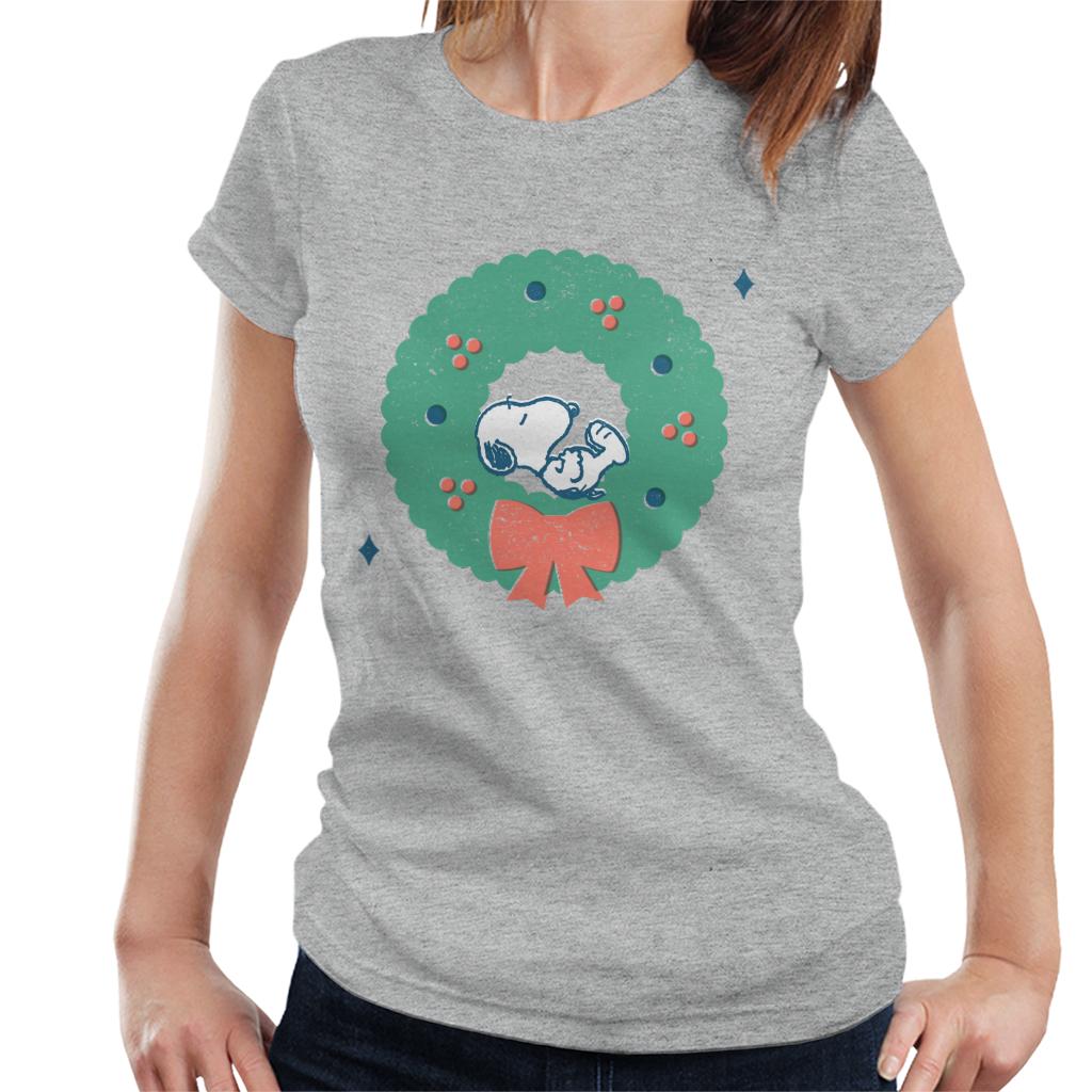 Peanuts Snoopy Holly Wreath Nap Women's T-Shirt product image 1