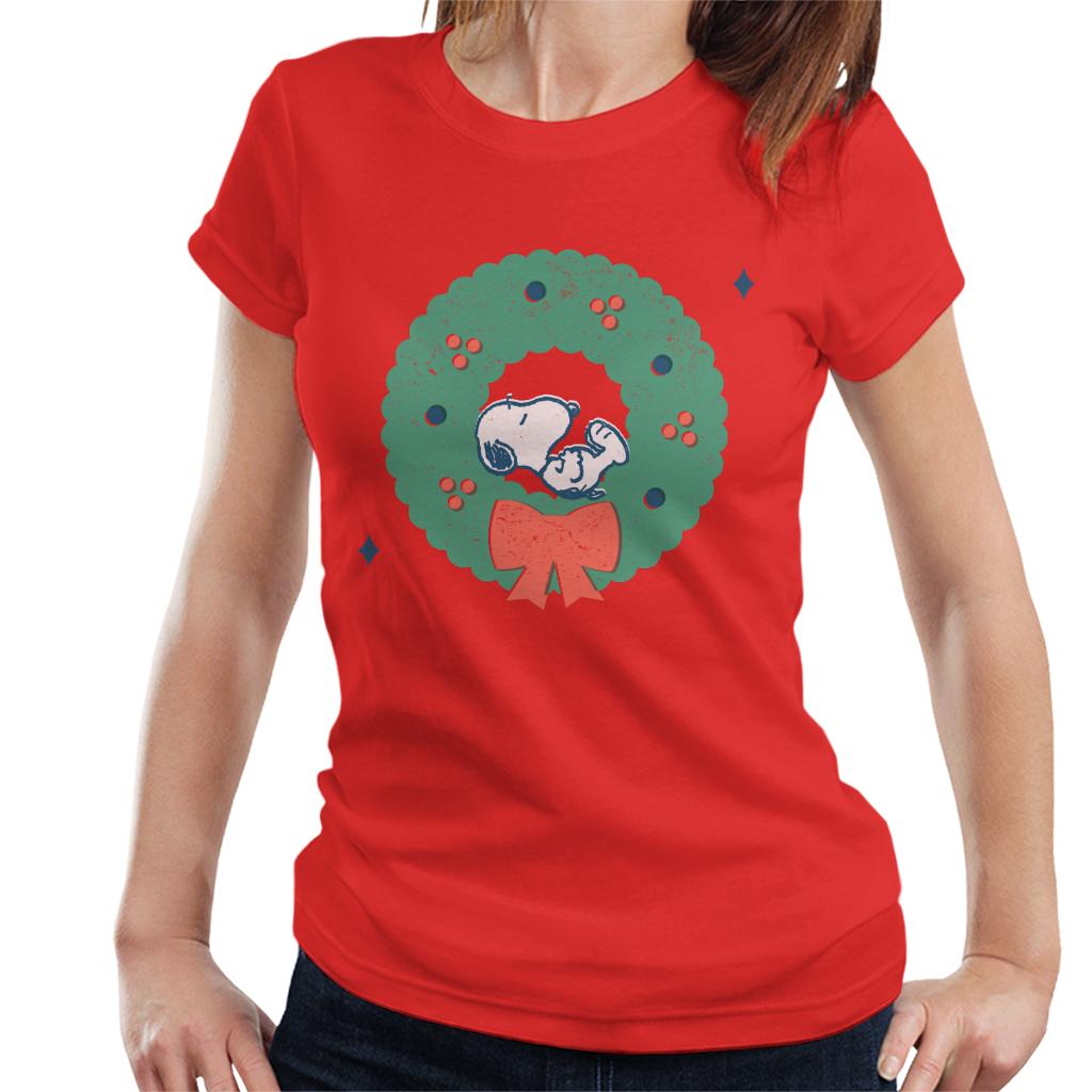 Peanuts Snoopy Holly Wreath Nap Women's T-Shirt product image 6