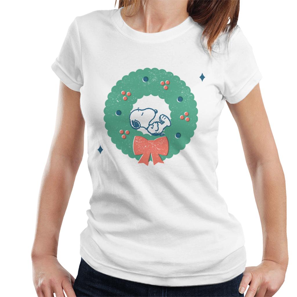 Peanuts Snoopy Holly Wreath Nap Women's T-Shirt product image 4