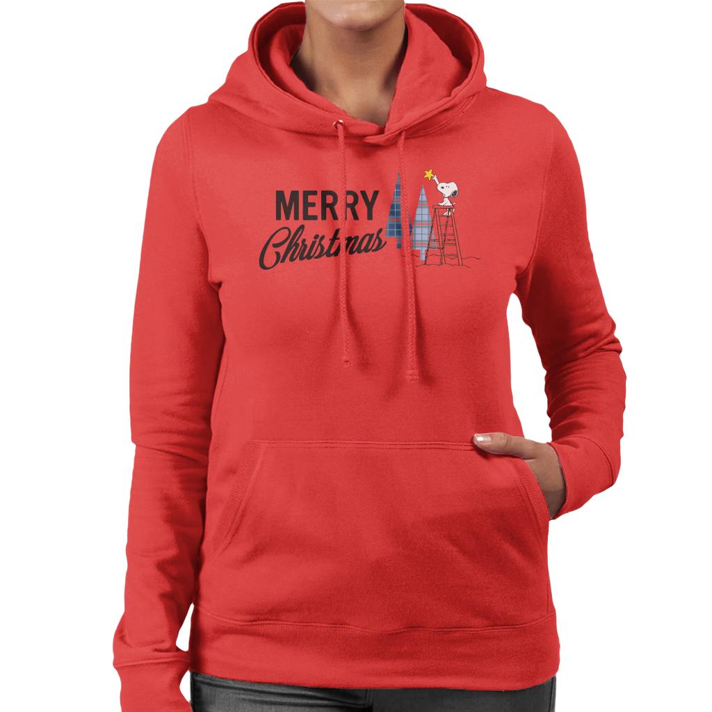 Peanuts Snoopy Star On Xmas Tree Women's Hooded Sweatshirt product image 6