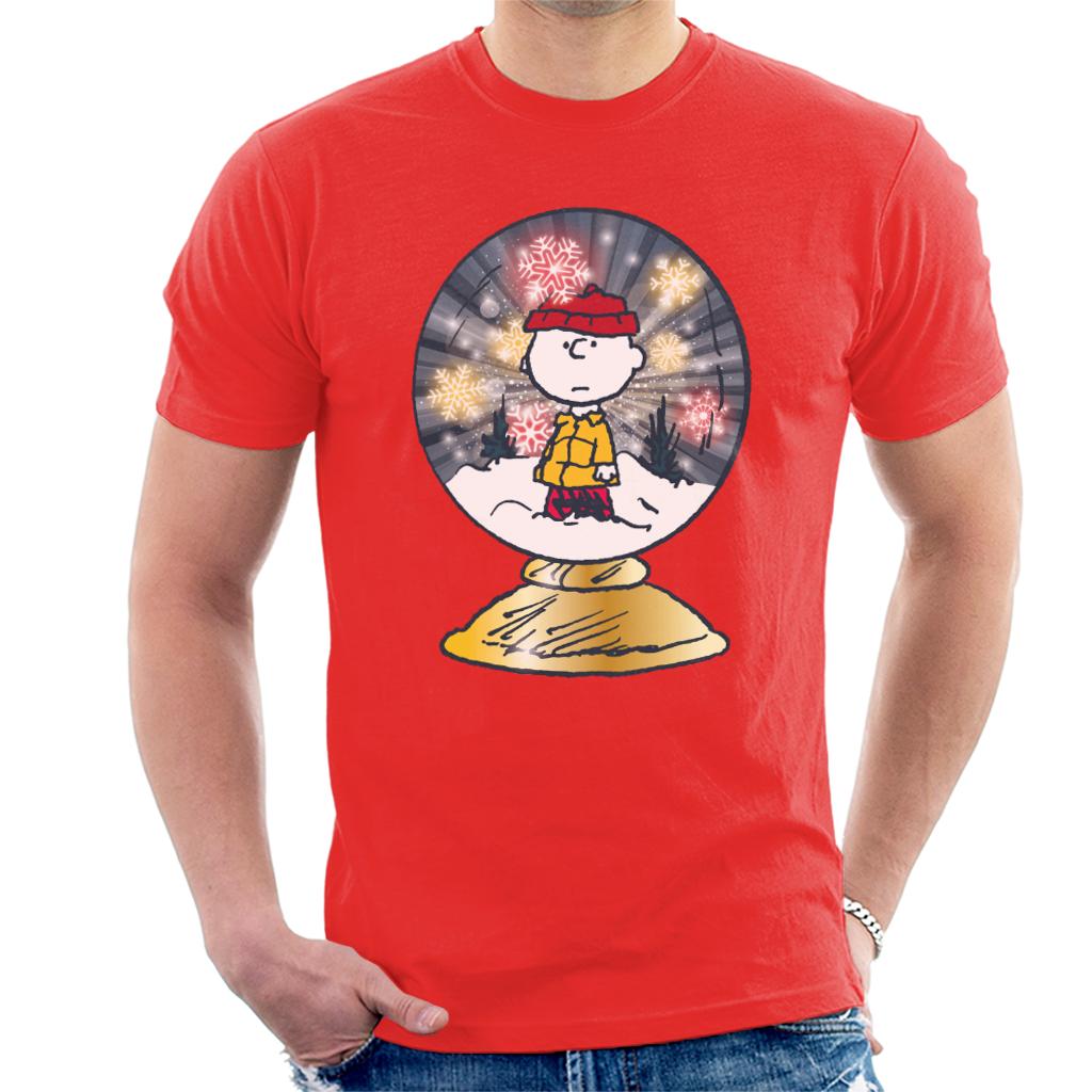 Peanuts Snoopy Charlie Brown In Snow Globe Men's T-Shirt product image 6
