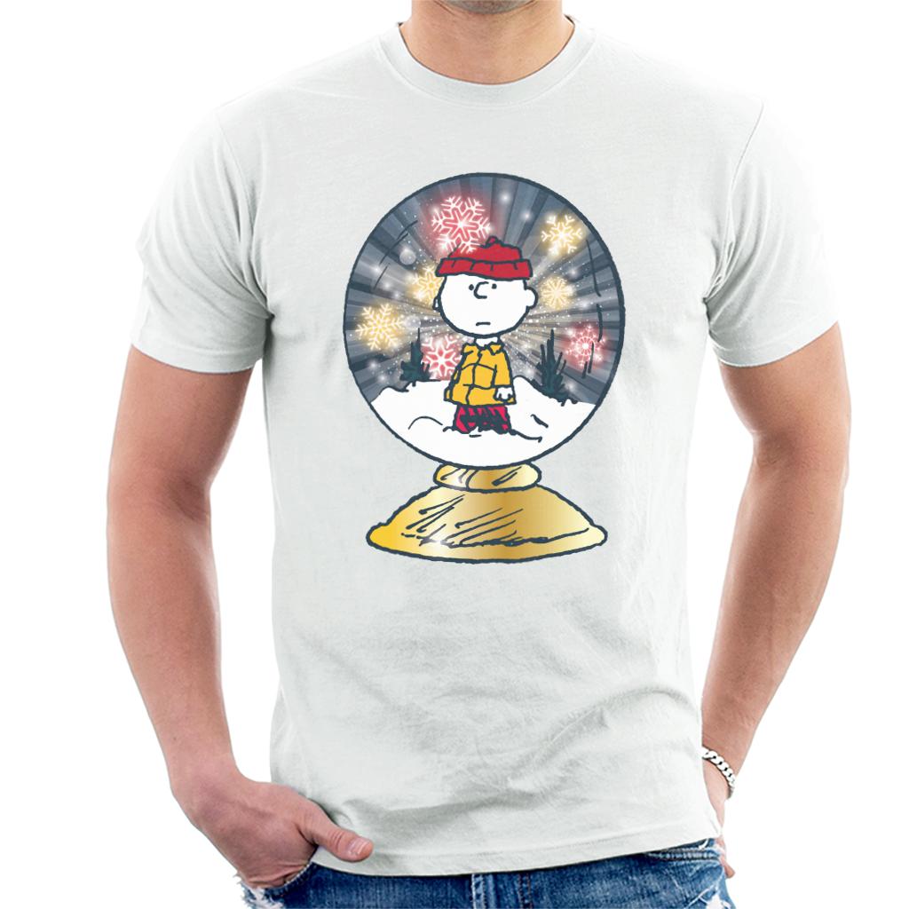 Peanuts Snoopy Charlie Brown In Snow Globe Men's T-Shirt product image 1