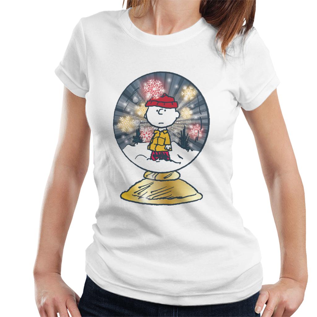 Peanuts Snoopy Charlie Brown In Snow Globe Women's T-Shirt product image 1