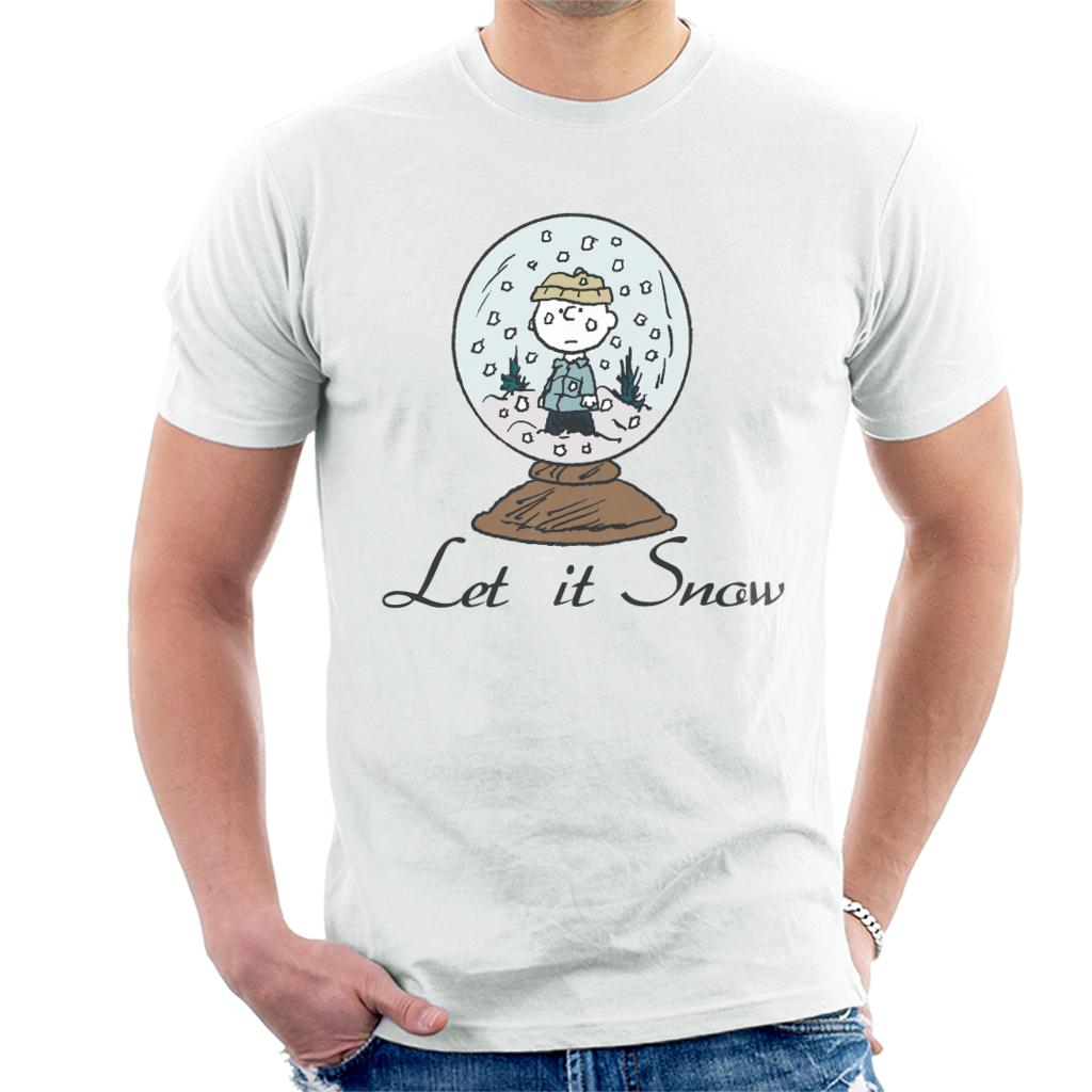 Peanuts Charlie Brown Let It Snow Globe Men's T-Shirt product image 4