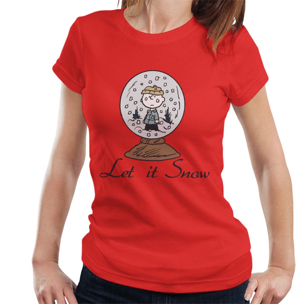 Peanuts Charlie Brown Let It Snow Globe Women's T-Shirt product image 6
