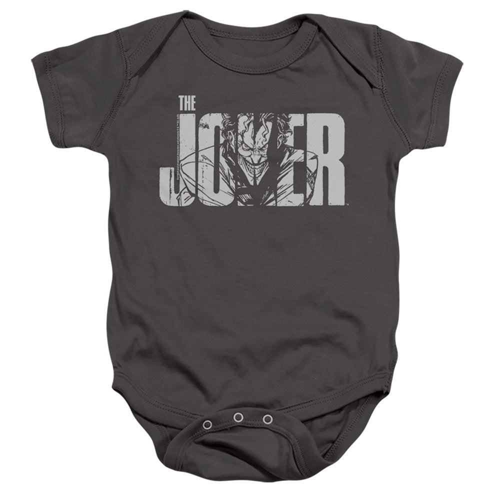The Batman (2022) Joker Text On Gray - Baby Bodysuit