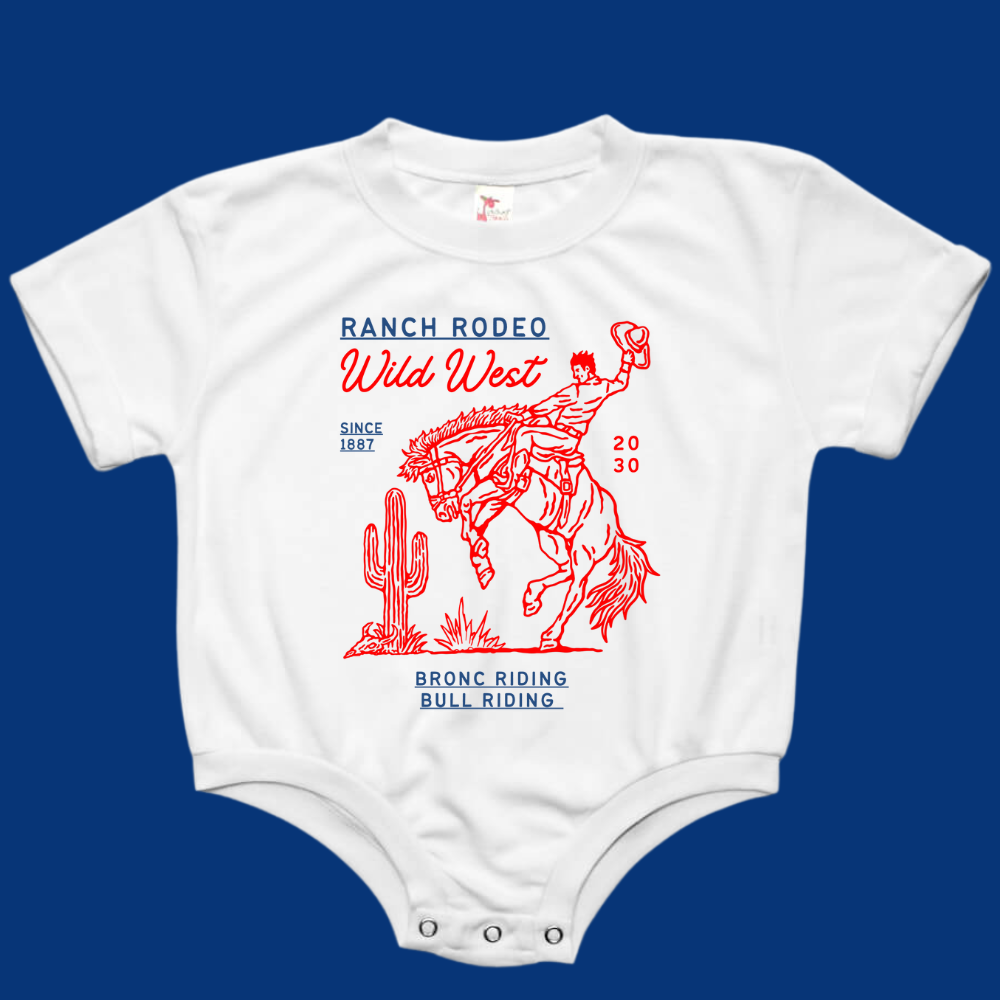 Ranch Rodeo Wild West Baby Bubble Romper product image 1