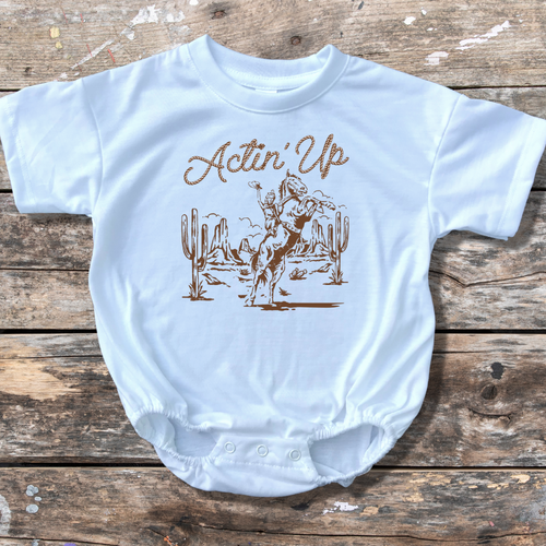 Acting Up Cowgirl Western Baby Bubble Romper product image 1