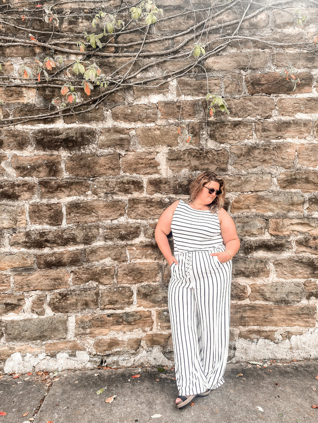 Sunday Funday Jumpsuit in Ivory - PLUS