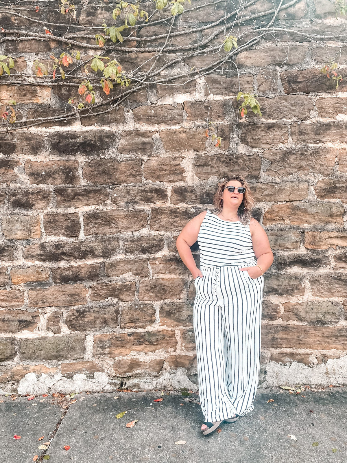 Sunday Funday Jumpsuit in Ivory - PLUS