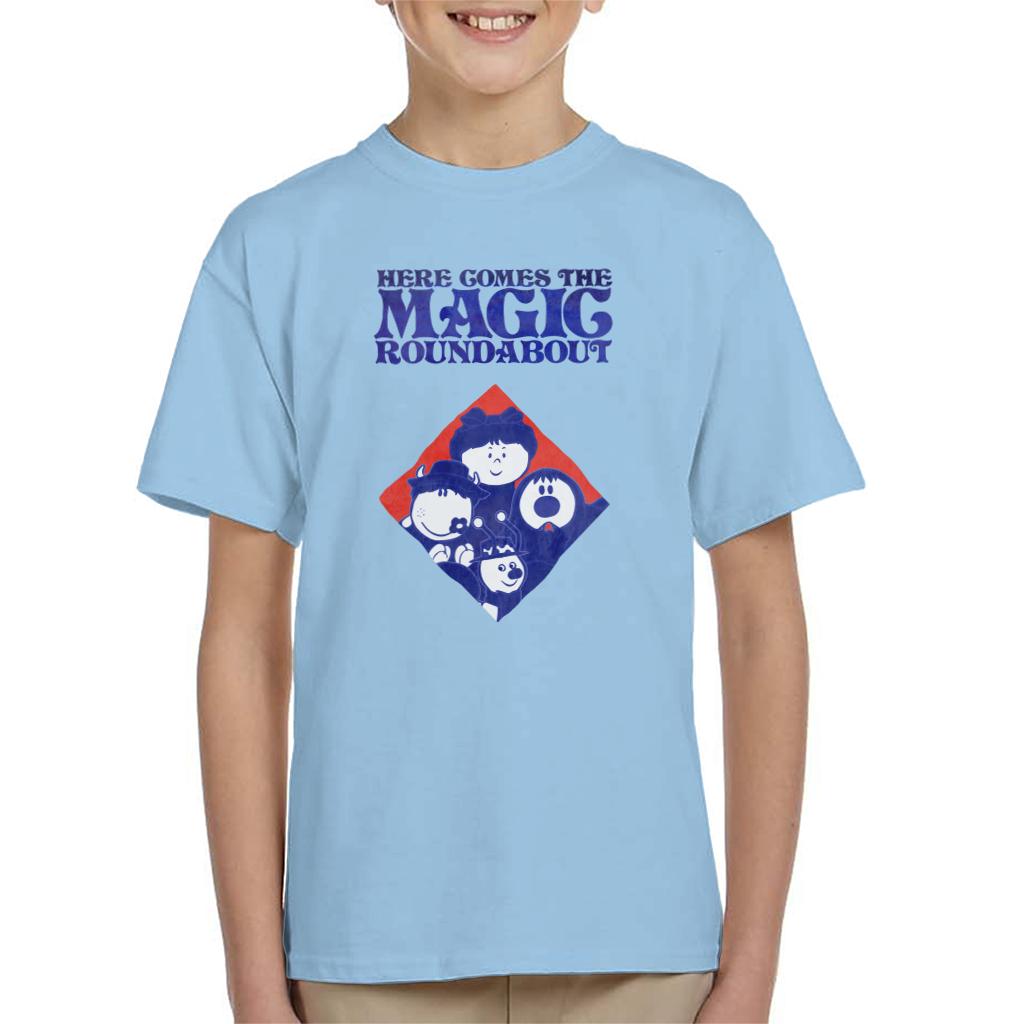 The Magic Roundabout Retro Blue Tone Diamond Kid's T-Shirt product image 6