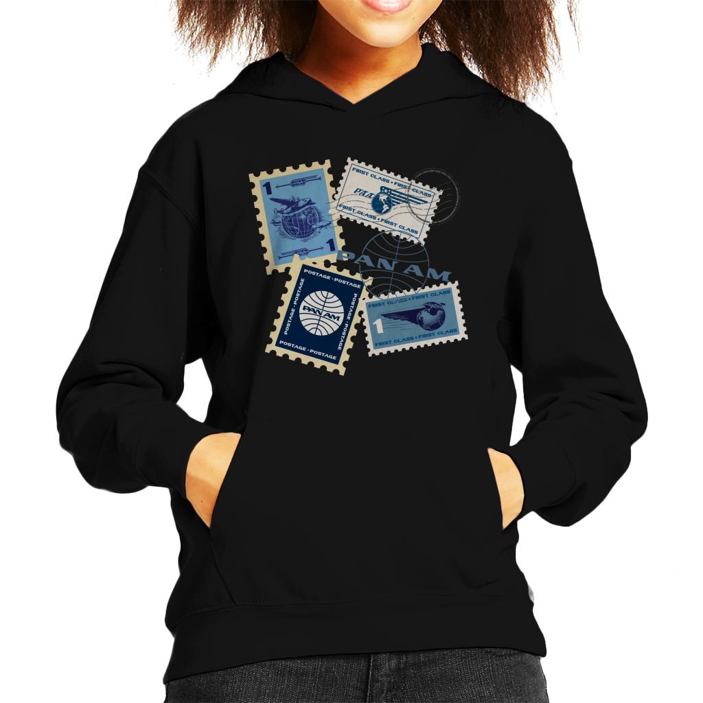 Pan Am Postage Stamps Montage Kid's Hooded Sweatshirt product image 1