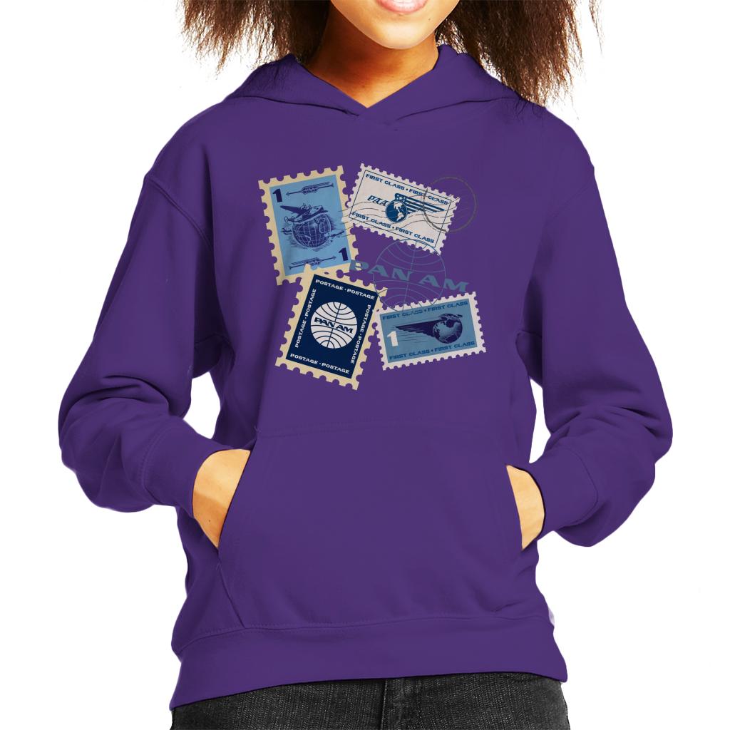 Pan Am Postage Stamps Montage Kid's Hooded Sweatshirt product image 4