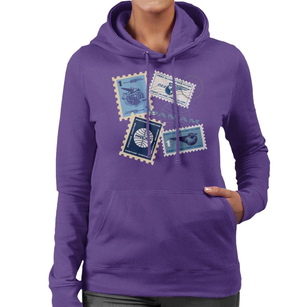 Pan Am Postage Stamps Montage Women's Hooded Sweatshirt product image 4
