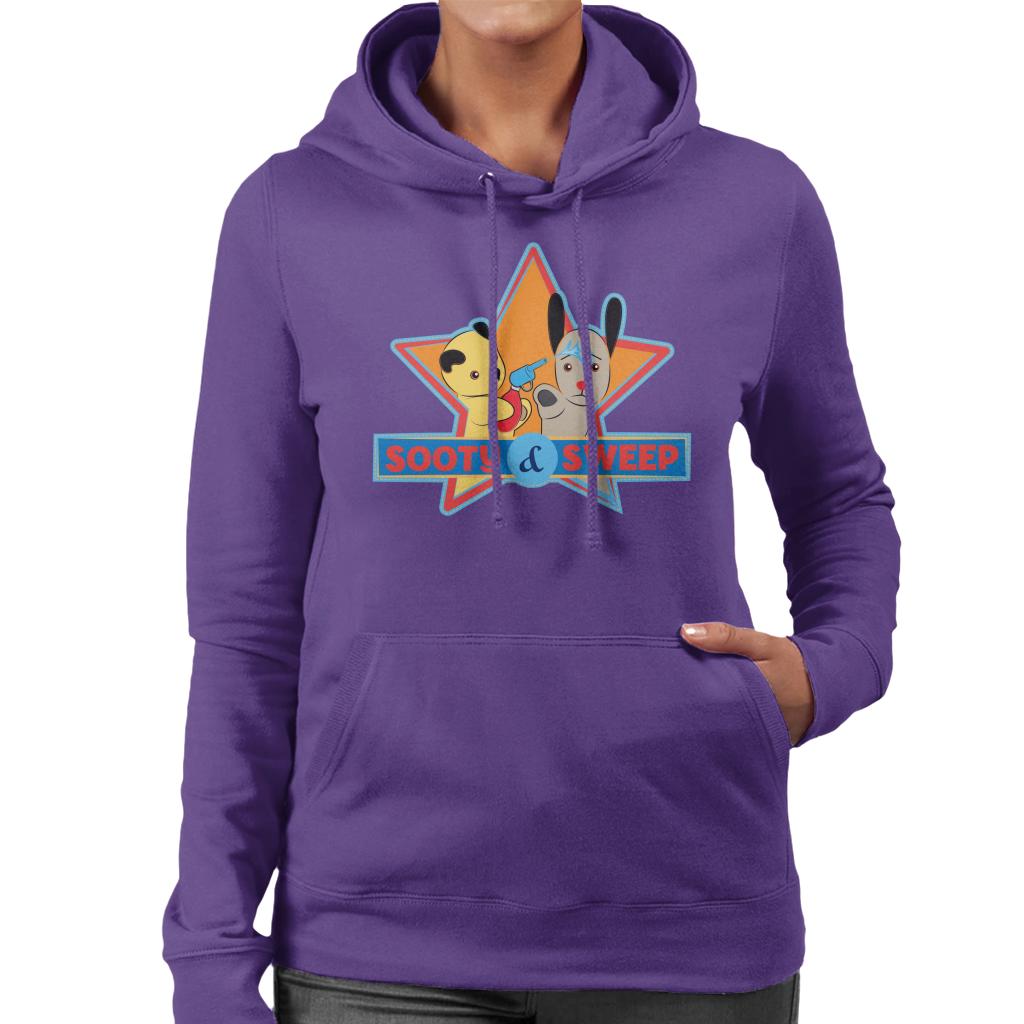 Sooty & Sweep Cartoon Water Sprayer Women's Hooded product image 4