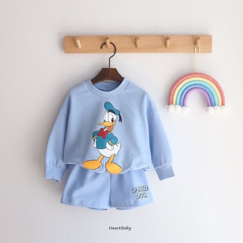 Disney Character Sweatshirts and Shorts Set for kids, Made in Korea