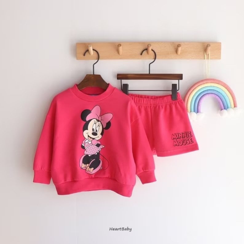 Disney Character Sweatshirts and Shorts Set for kids, Made in Korea