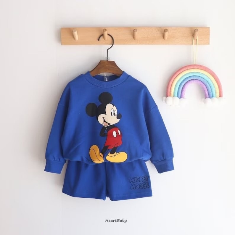 Disney Character Sweatshirts and Shorts Set for kids, Made in Korea