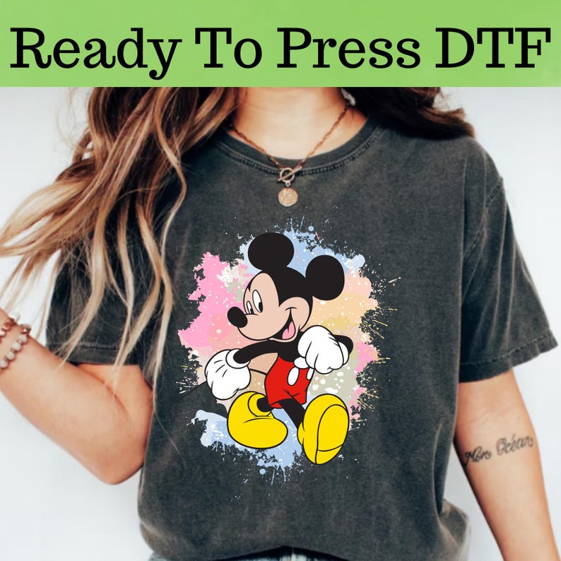Disney Mickey Watercolor DTF, Retro Mouse Transfer product image 1