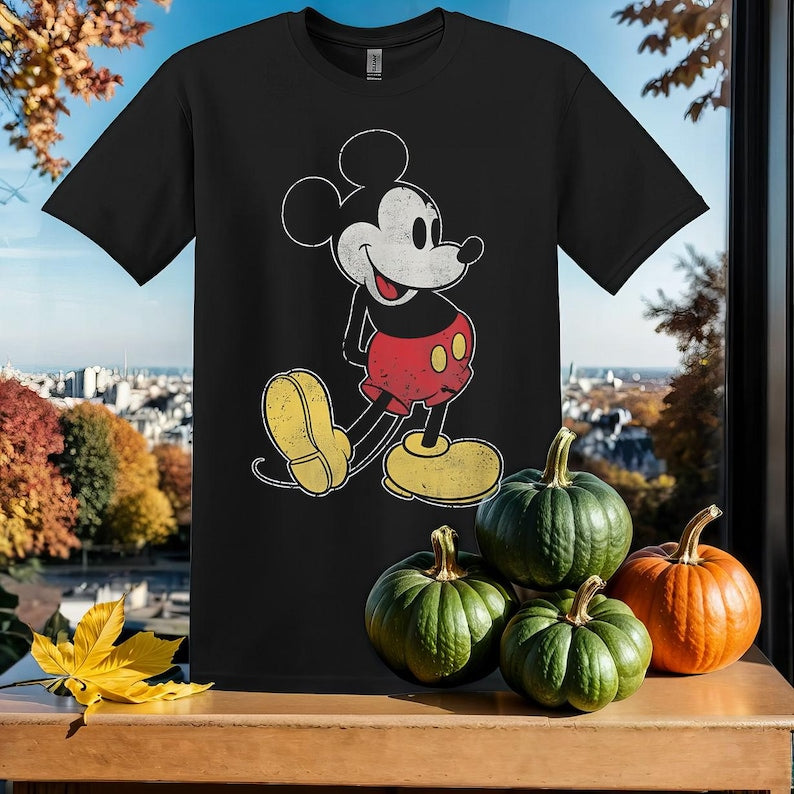 Retro Mickey Mouse Classic Fade T-Shirt Tshirt T Shirt Hoodie Unisex Men Women Kids (S-5XL) | Gildan Top for Boys & Girls SY665