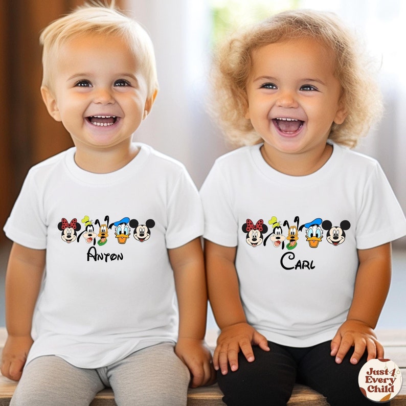 Custom Name Mickey & Friends  Kids Shirt, Disney Custom Toddler T-Shirt, Custom Mickey And Friends Baby Bodysuit, Birthday Gift Tee