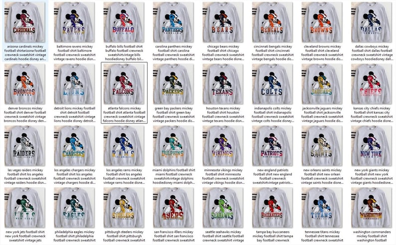 CUSTOM Football Team Inspired Mickey Sweatshirt, All Teams Available Football Matching Disney Shirts, Custom Sports Team For Men Women Kids