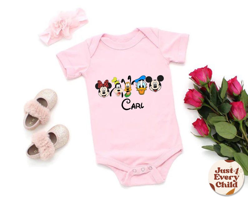 Custom Name Mickey & Friends  Kids Shirt, Disney Custom Toddler T-Shirt, Custom Mickey And Friends Baby Bodysuit, Birthday Gift Tee