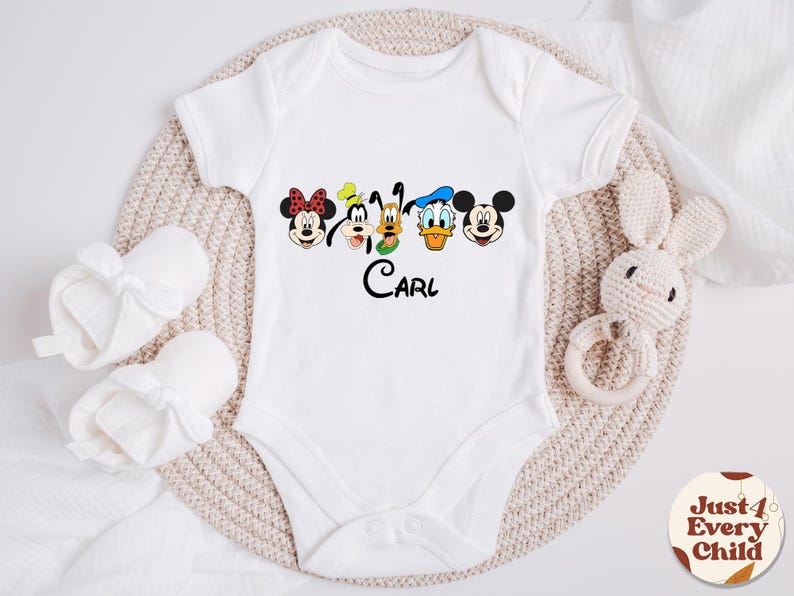 Custom Name Mickey & Friends  Kids Shirt, Disney Custom Toddler T-Shirt, Custom Mickey And Friends Baby Bodysuit, Birthday Gift Tee