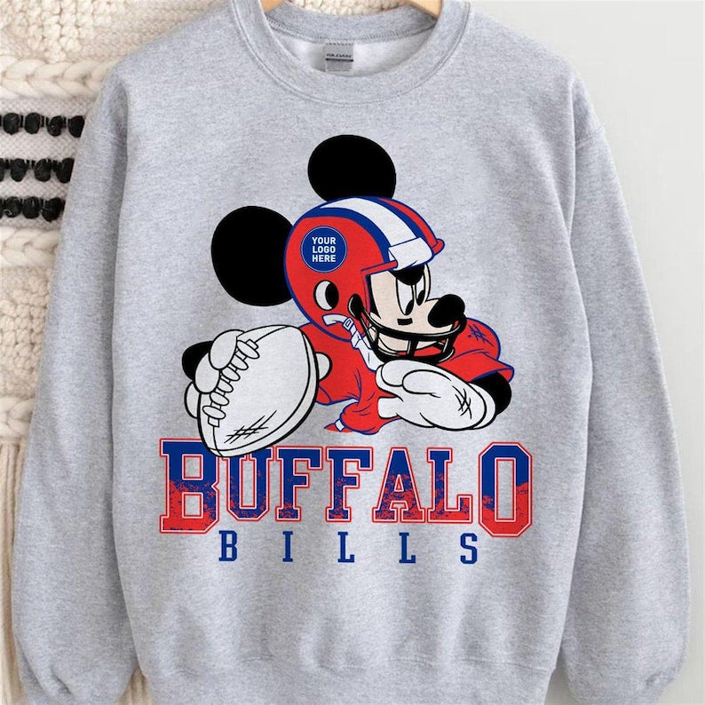 CUSTOM Football Team Inspired Mickey Sweatshirt, All Teams Available Football Matching Disney Shirts, Custom Sports Team For Men Women Kids
