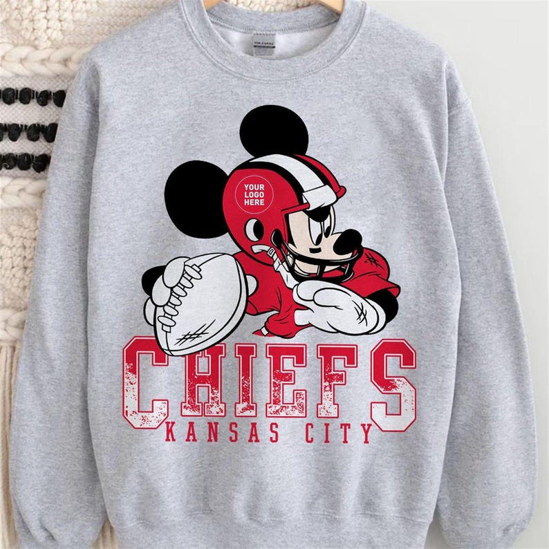CUSTOM Football Team Inspired Mickey Sweatshirt, All Teams Available Football Matching Disney Shirts, Custom Sports Team For Men Women Kids