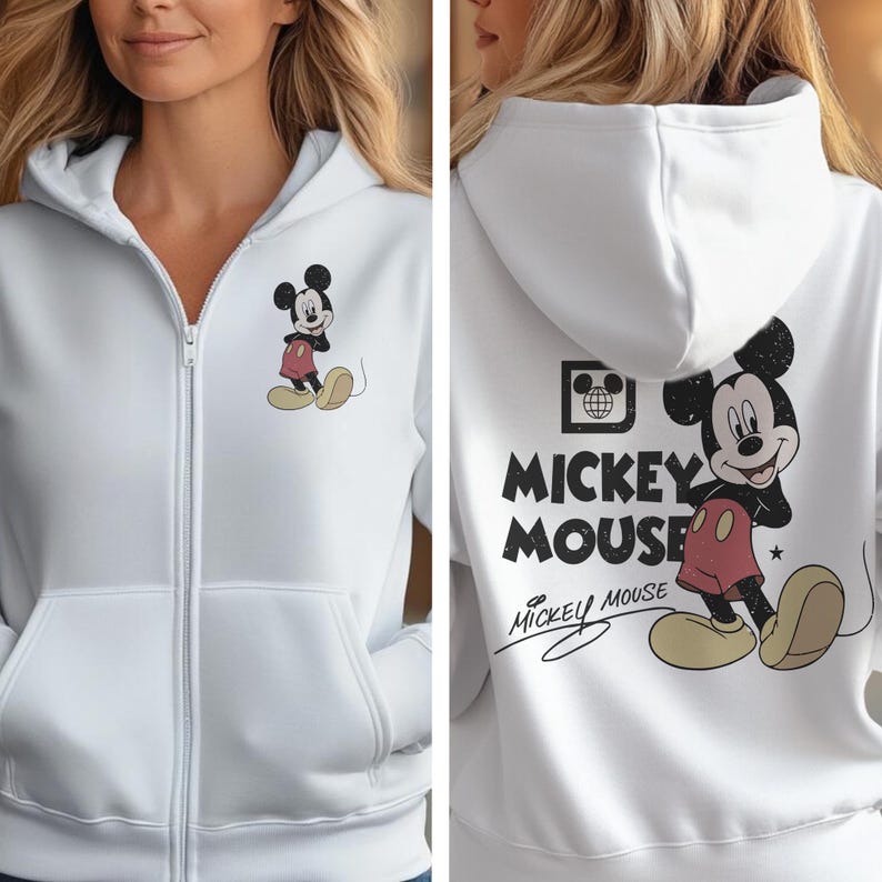 Retro Mickey Zip Up, Mouse Kids Hoodie, Womens Old School Sweatshirt, Disneyworld WDW Jacket, Disneyland Kids Jumper Zip Up,