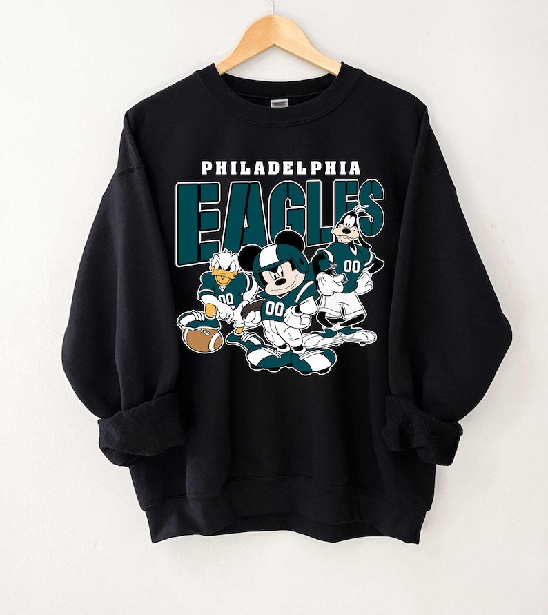 CUSTOM Football Team Inspired Mickey and Friends Sweatshirt, All Teams Available Football Matching Shirts, Custom NFL Football Team