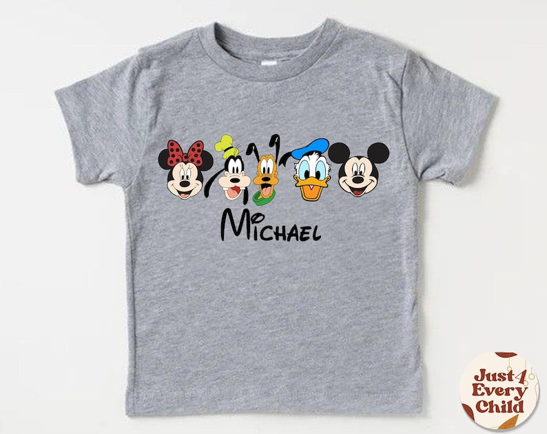 Custom Name Mickey & Friends  Kids Shirt, Disney Custom Toddler T-Shirt, Custom Mickey And Friends Baby Bodysuit, Birthday Gift Tee