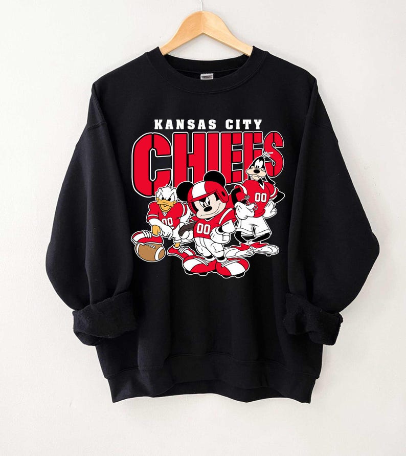 CUSTOM Football Team Inspired Mickey and Friends Sweatshirt, All Teams Available Football Matching Shirts, Custom NFL Football Team