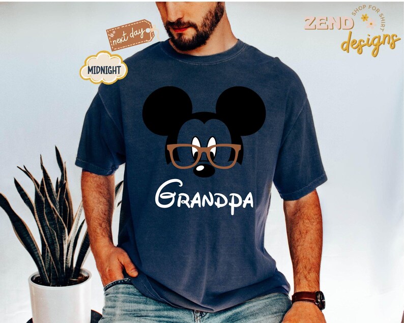 Comfort Colors® Disney Grandpa and Grandma Shirt, Mickey Grandpa T-Shirt, Minnie Grandma Shirt, Grandparents Sweatshirt, Disney Couple Tee
