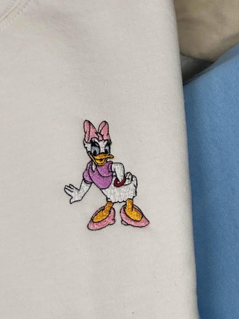 Fab Five Mickey, Mouse Mouse, Goofy, Donald, or Daisy Duck Character Embroidered Crewneck Sweatshirt, Disney, Matching Couple or Friend
