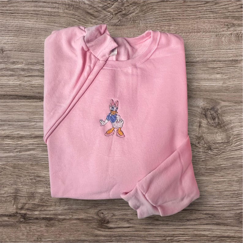 Fab Five Mickey, Mouse Mouse, Goofy, Donald, or Daisy Duck Character Embroidered Crewneck Sweatshirt, Disney, Matching Couple or Friend