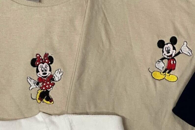 Fab Five Mickey, Mouse Mouse, Goofy, Donald, or Daisy Duck Character Embroidered Crewneck Sweatshirt, Disney, Matching Couple or Friend