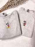 Fab Five Mickey, Mouse Mouse, Goofy, Donald, or Daisy Duck Character Embroidered Crewneck Sweatshirt, Disney, Matching Couple or Friend