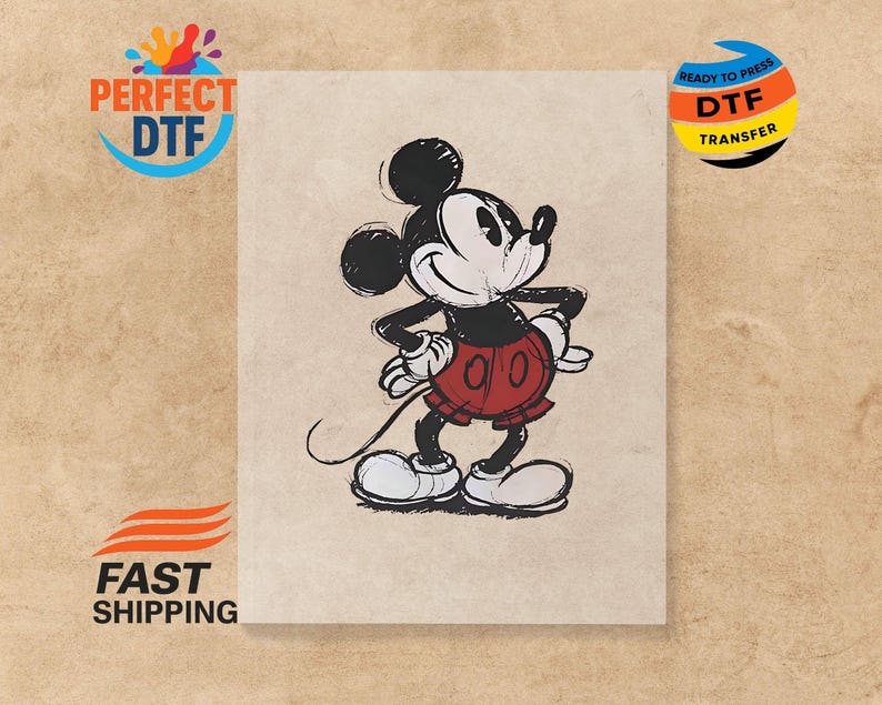 Mickey and Minnie Mouse DTF Transfer, Disney  Ready to Press