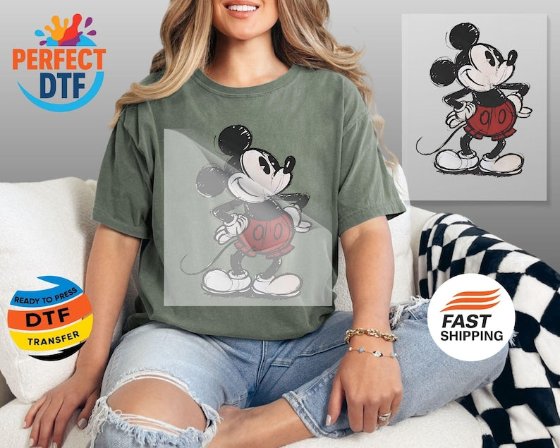 Mickey and Minnie Mouse DTF Transfer, Disney  Ready to Press