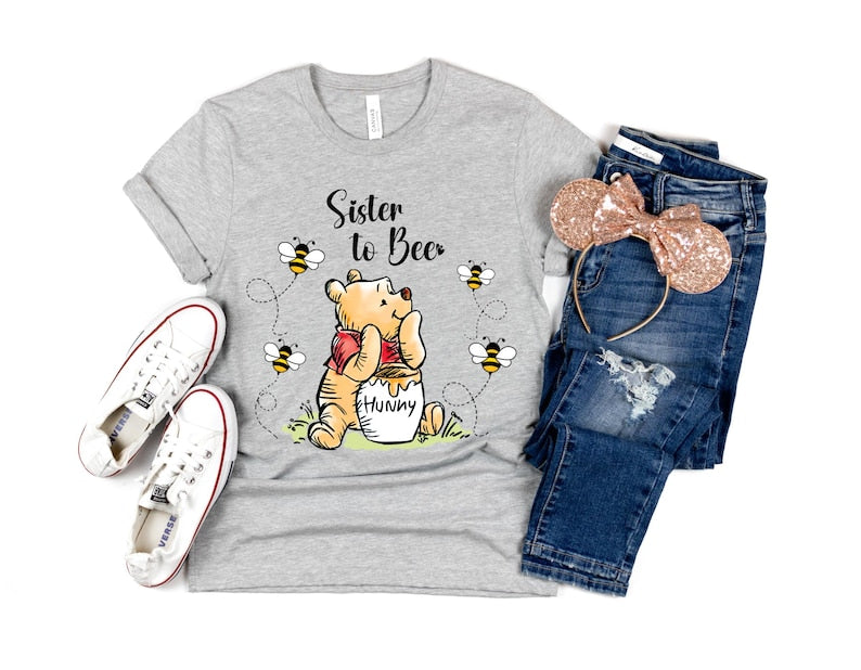Mommy To Bee DTF Transfer, Pregnancy Reveal, Winnie The Pooh, Baby Shower Dtf Ready to Press, Funny Maternity Dtf Print, Baby Announcement
