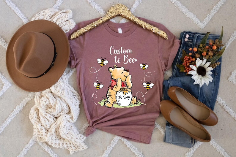 Mommy To Bee DTF Transfer, Pregnancy Reveal, Winnie The Pooh, Baby Shower Dtf Ready to Press, Funny Maternity Dtf Print, Baby Announcement