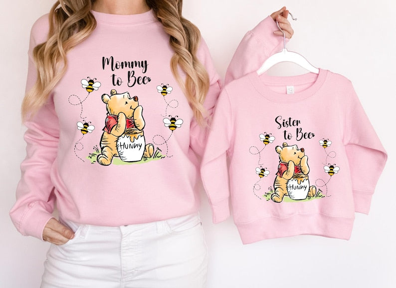 Mommy To Bee DTF Transfer, Pregnancy Reveal, Winnie The Pooh, Baby Shower Dtf Ready to Press, Funny Maternity Dtf Print, Baby Announcement